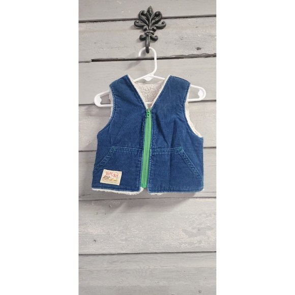 Billy The Kid Jean Vest Sherpa Linned 3T - Picture 1 of 6
